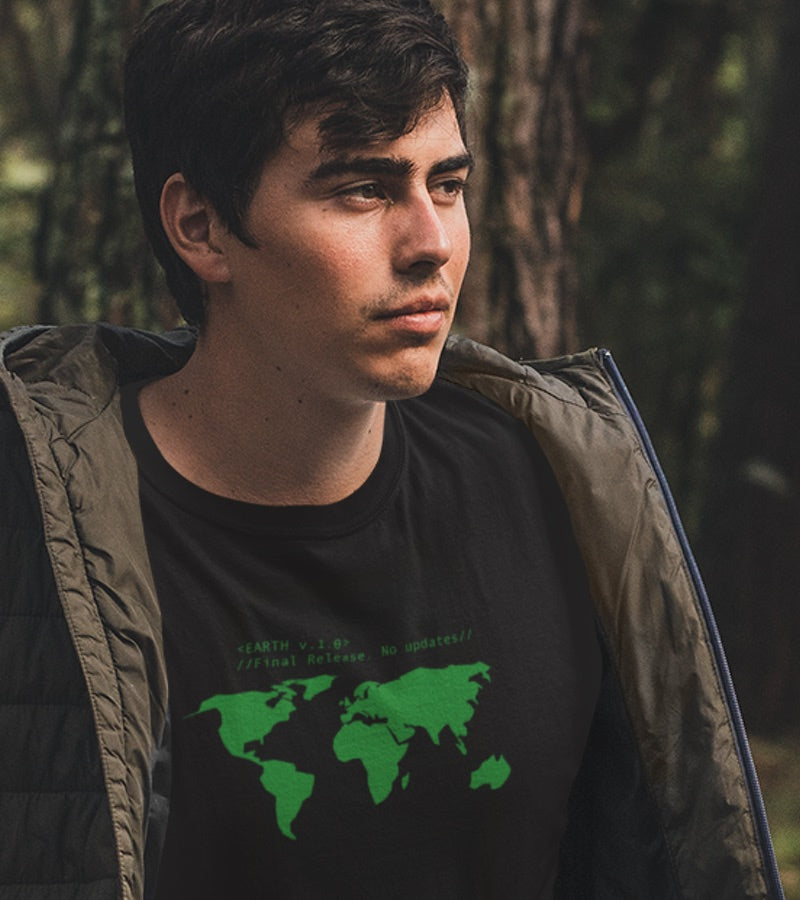 "Earth v1.0" - black unisex t-shirt