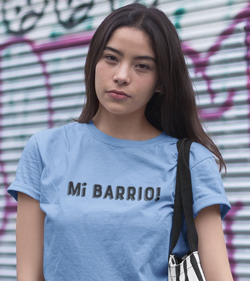 Mi Barrio heather Columbia blue unisex t shirt theTru.nyc