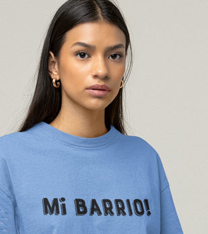 "Mi Barrio" - heather Columbia blue unisex t-shirt