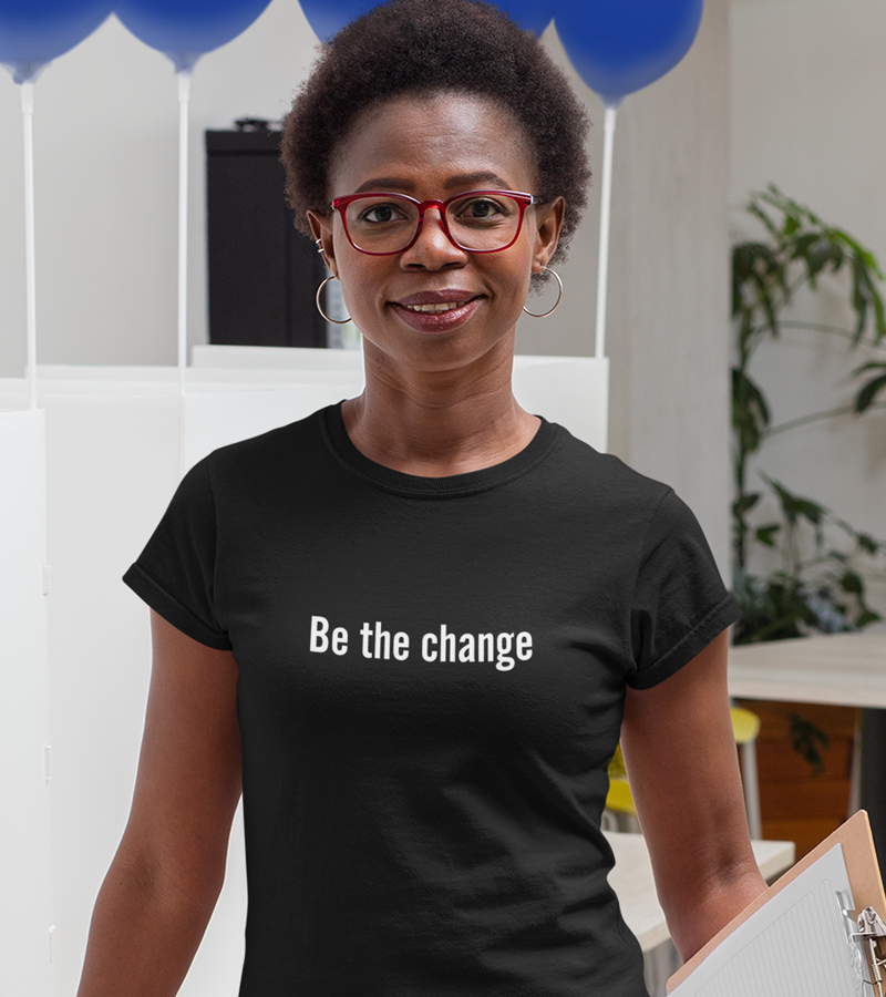 "Be The Change" black unisex t-shirt