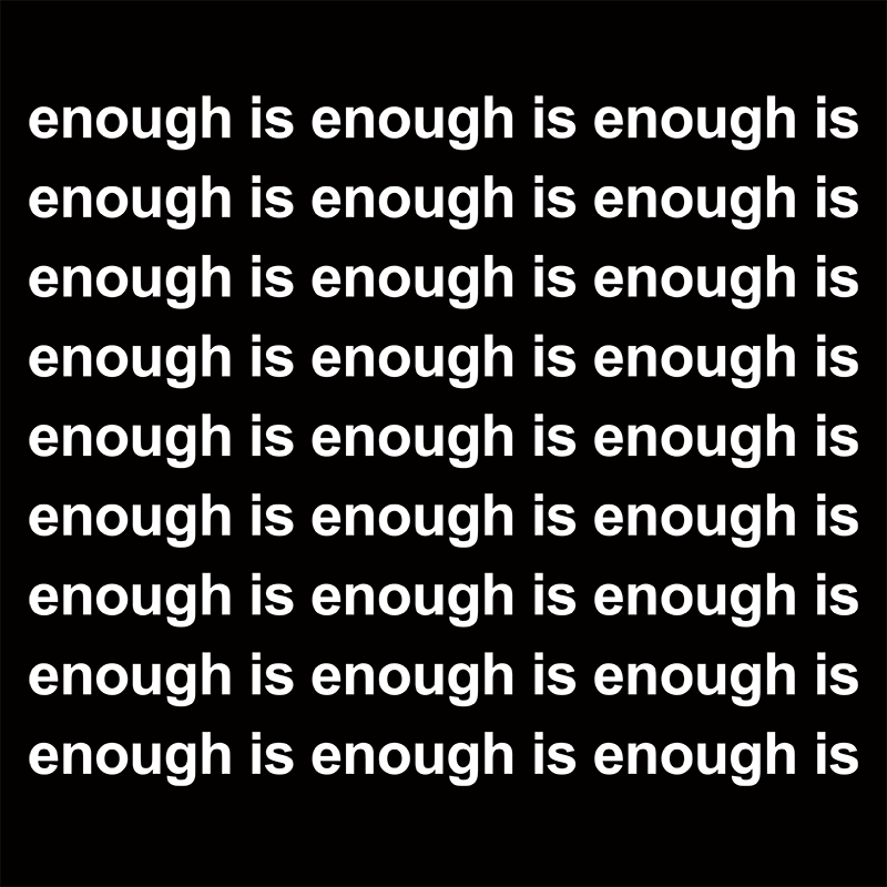 "Enough Is Enough" black unisex t-shirt